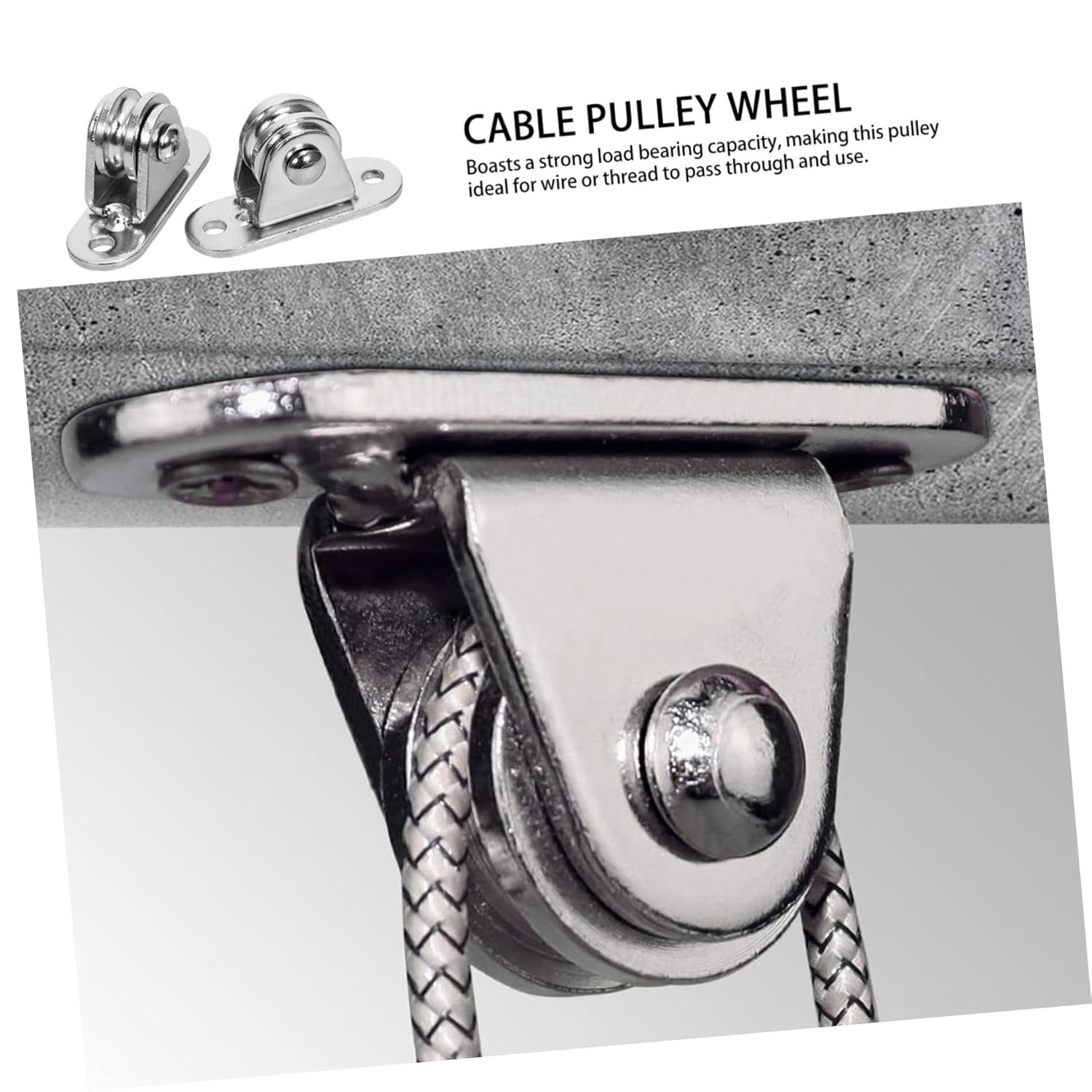 Mobestech 8sets Stainless Steel Pulley Blocks Cable Pulley Wheels Ceiling Mount for Wire Rope Quiet Operation Heavy Duty