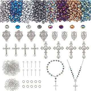PH PandaHall Rosary Jewelry Making Kit 1064pcs Easter Necklace Making Set Rosary Prayer Making