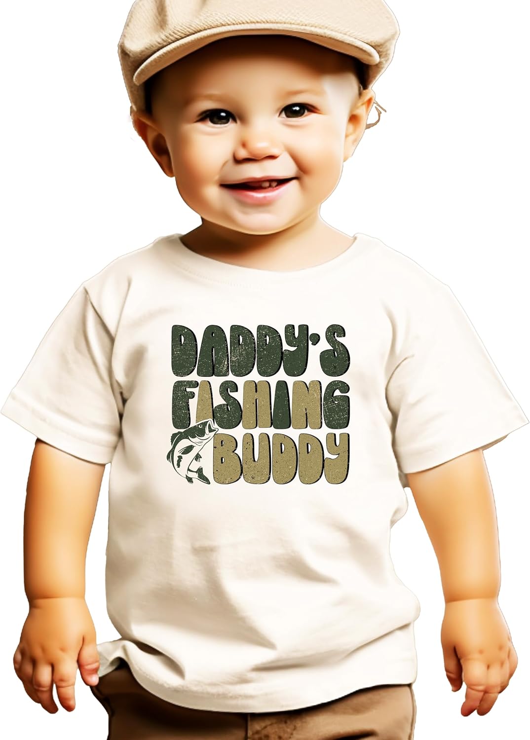 Olive Loves Apple Daddy's Fishing Buddy Shirt for Youth and Toddler Boys Everyday Fishing Tee for Kids