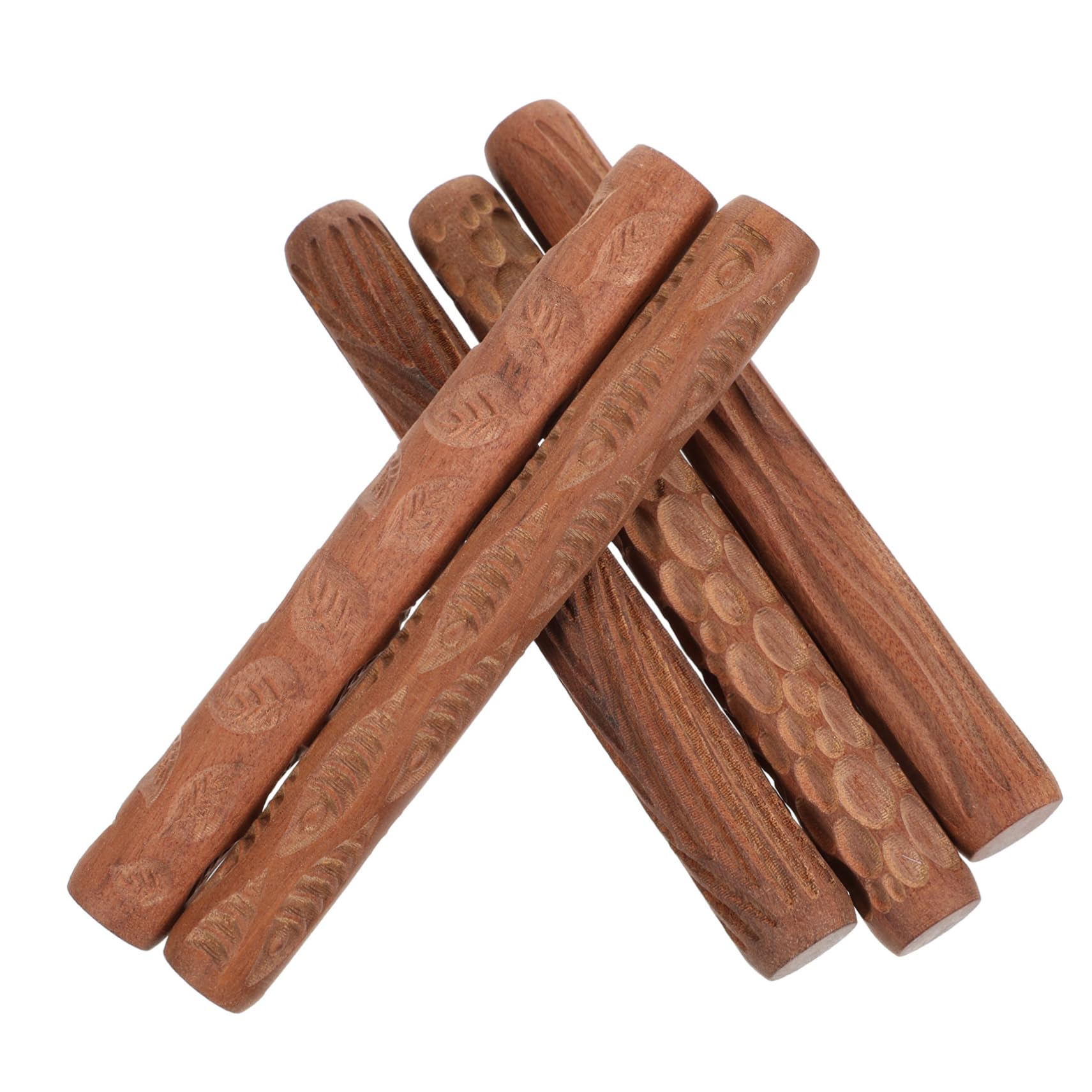 Cabilock Ensemble De 5 Rouleaux De Modelage en Argile avec Manche en Bois Et Outils De Poterie pour Lartisanat