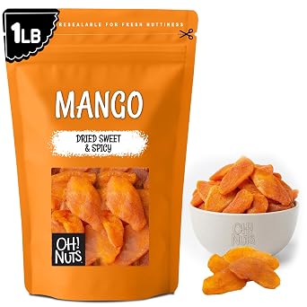 Oh! Nuts Dried Mango - Spicy Chili Mango - Sweet & Spicy - 1 lb