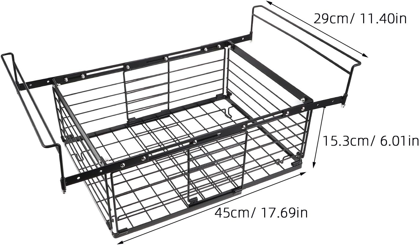 NUOBESTY Freezer Organizer Bin: Expandable Stackable Chest Freezer Containers with Handle Metal Adjustable Storage Baskets for Fridge Cabinet Kitchen Pantry Shelves