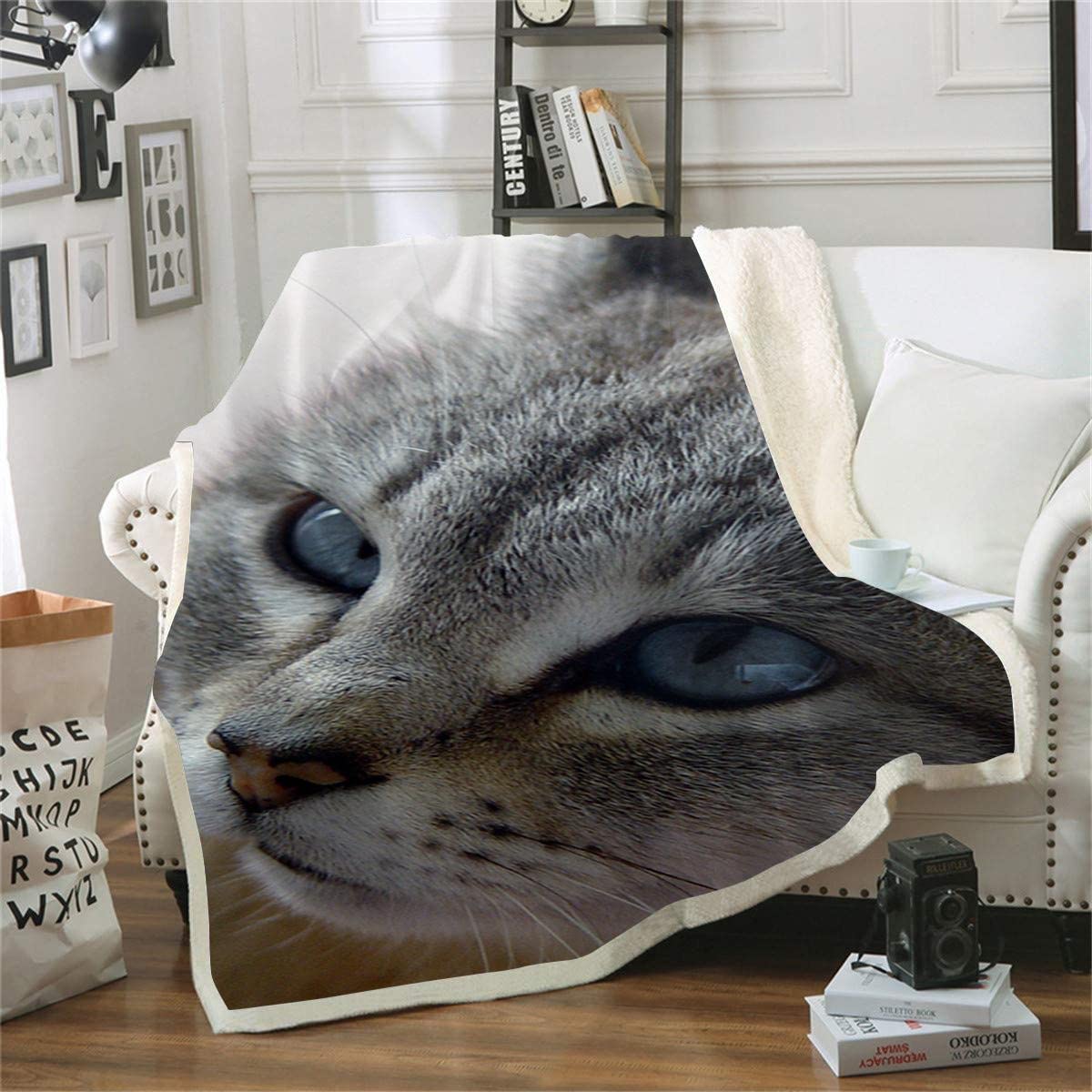 Couverture de canapé de bureau chat plaid confortable pour moments de détente
