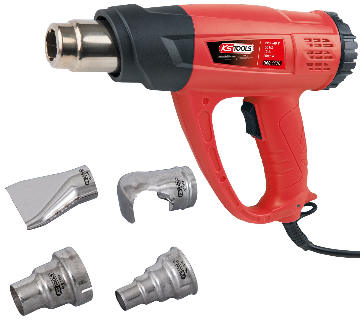 KS Tools 960.1175 Heißluftgebläsepistolen-Satz, Digital, 5-tlg.