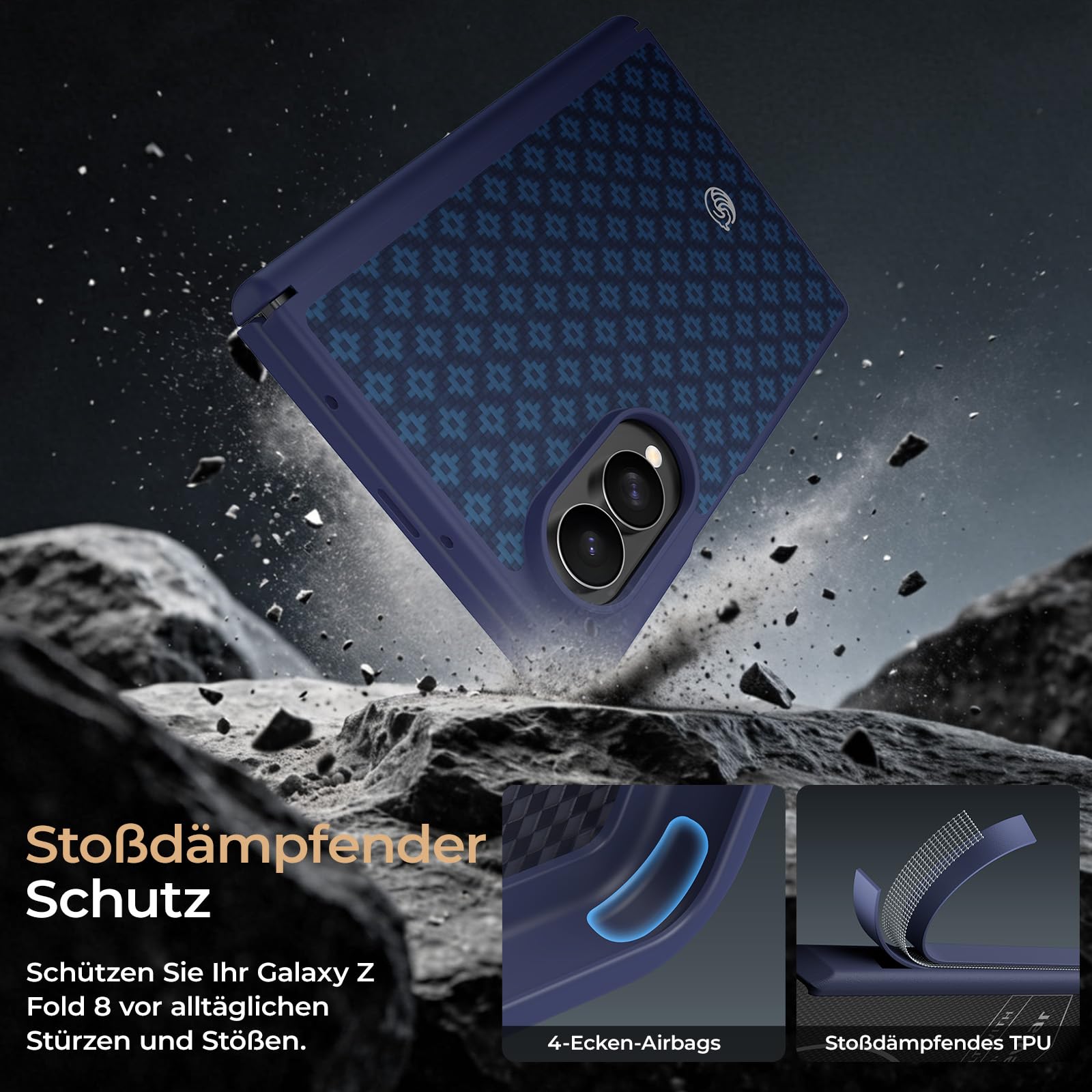 BENKS ArmorGrid Pro für Samsung Galaxy Z Fold 8 Hülle für MagSafe | Stoßfeste Kevlar-TPU Schutzhülle, Militärischer Fallschutz, Scharnierschutz, Starke Magnetkraft und Sicherer Halt