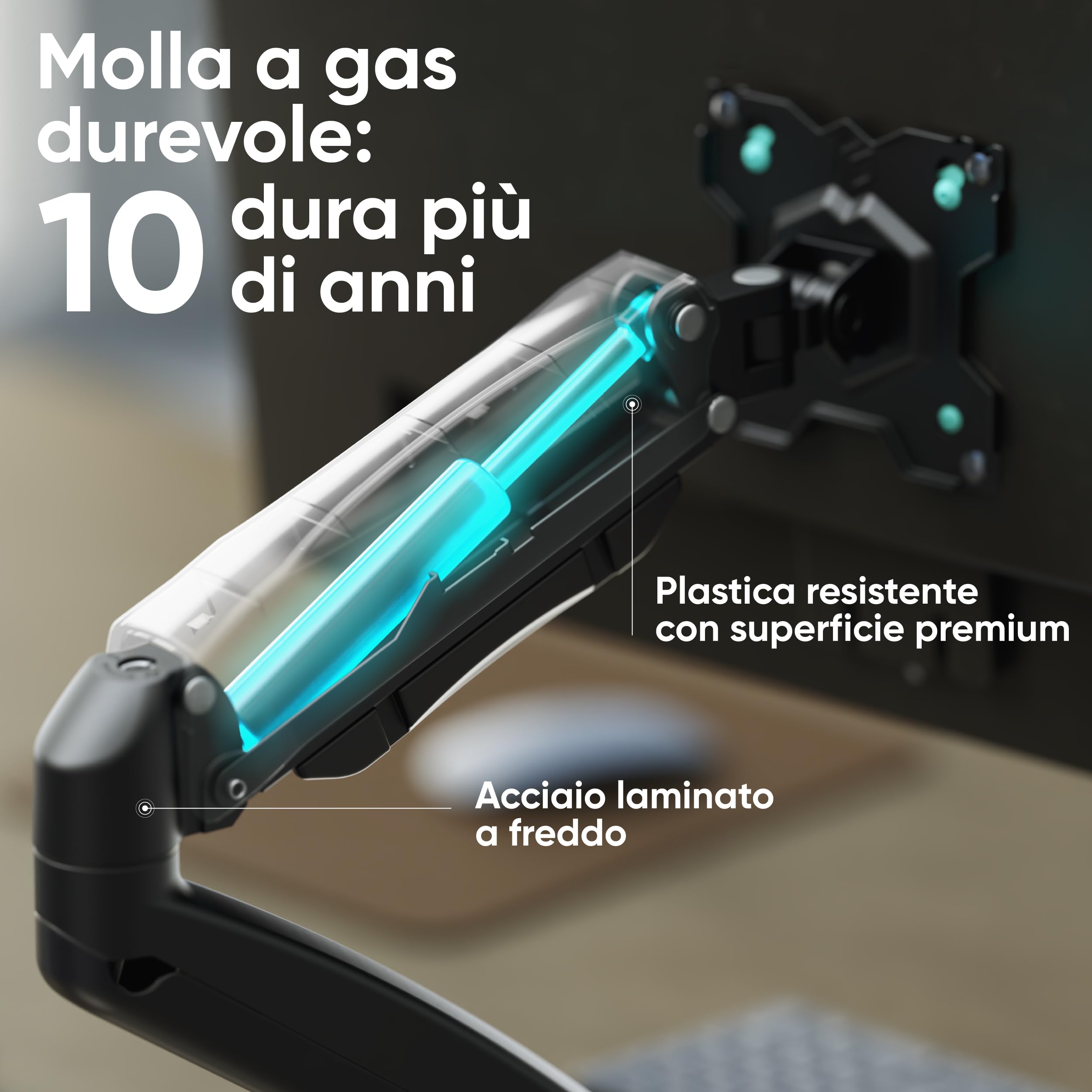 ONKRON Supporto Monitor da 13 a 32 pollici - Braccio Monitor Scrivania con Peso fino a 8 kg - Staffa Monitor Scrivania Universale con max VESA 100x100 mm/Supporto TV Girevole e Inclinabile G80-B Nero