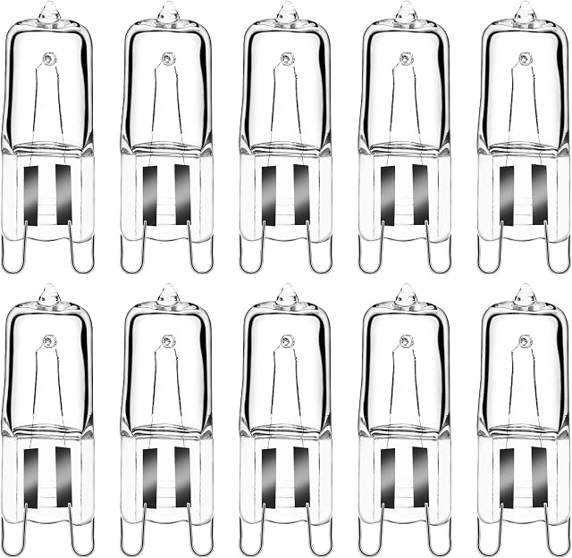 Comyan G9 Halogen Bulbs 230V 33W (34W) 2800K Warm White G9 Halogen Light Bulbs Clear Capsule Dimmable, 10Pack