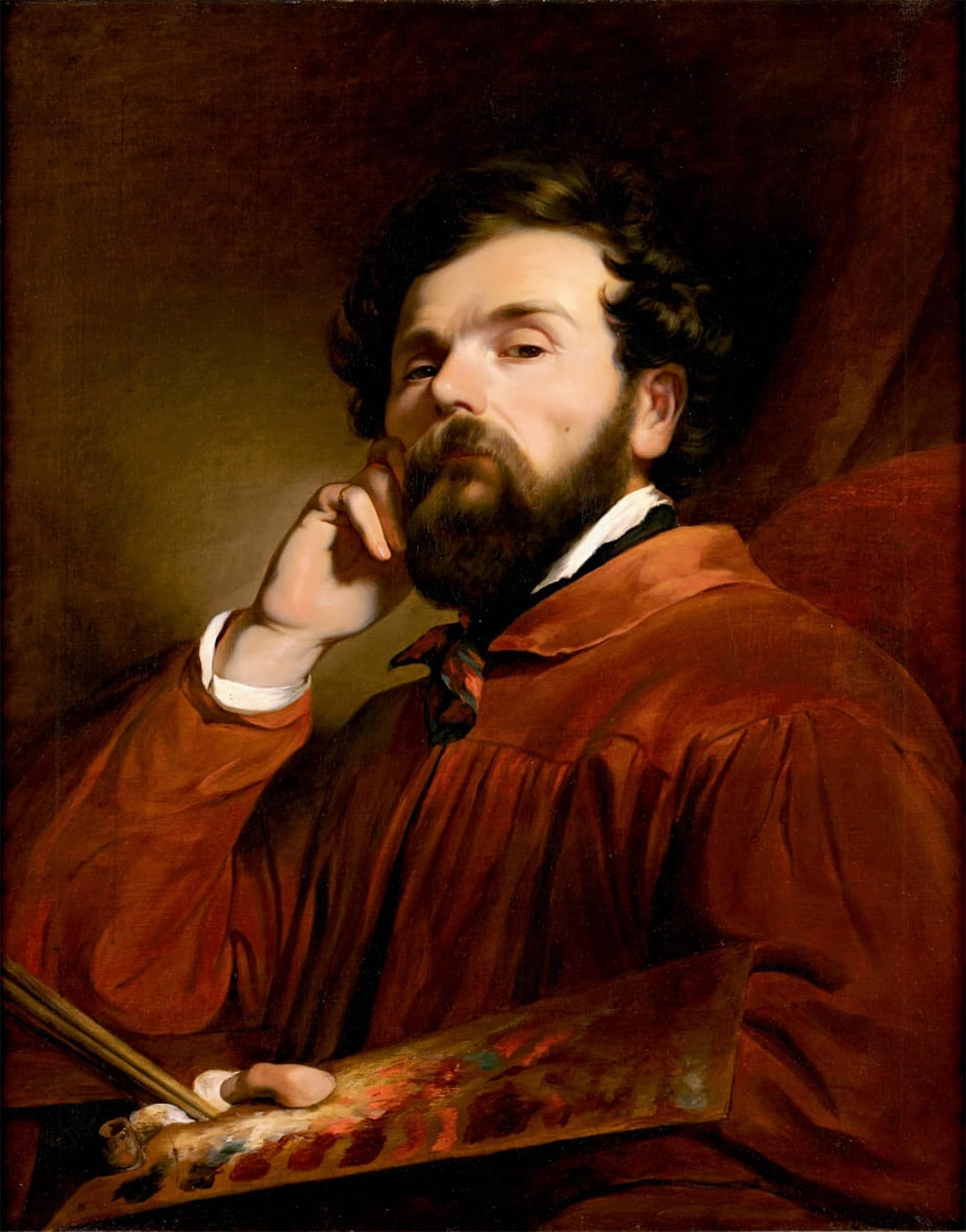 ARTXLXXBN Famous Painting Canvas Artwork Graffiti Print Self Portrait by Friedrich Von Amerling Portrait Canvas Image for Home Decor 60x90cm