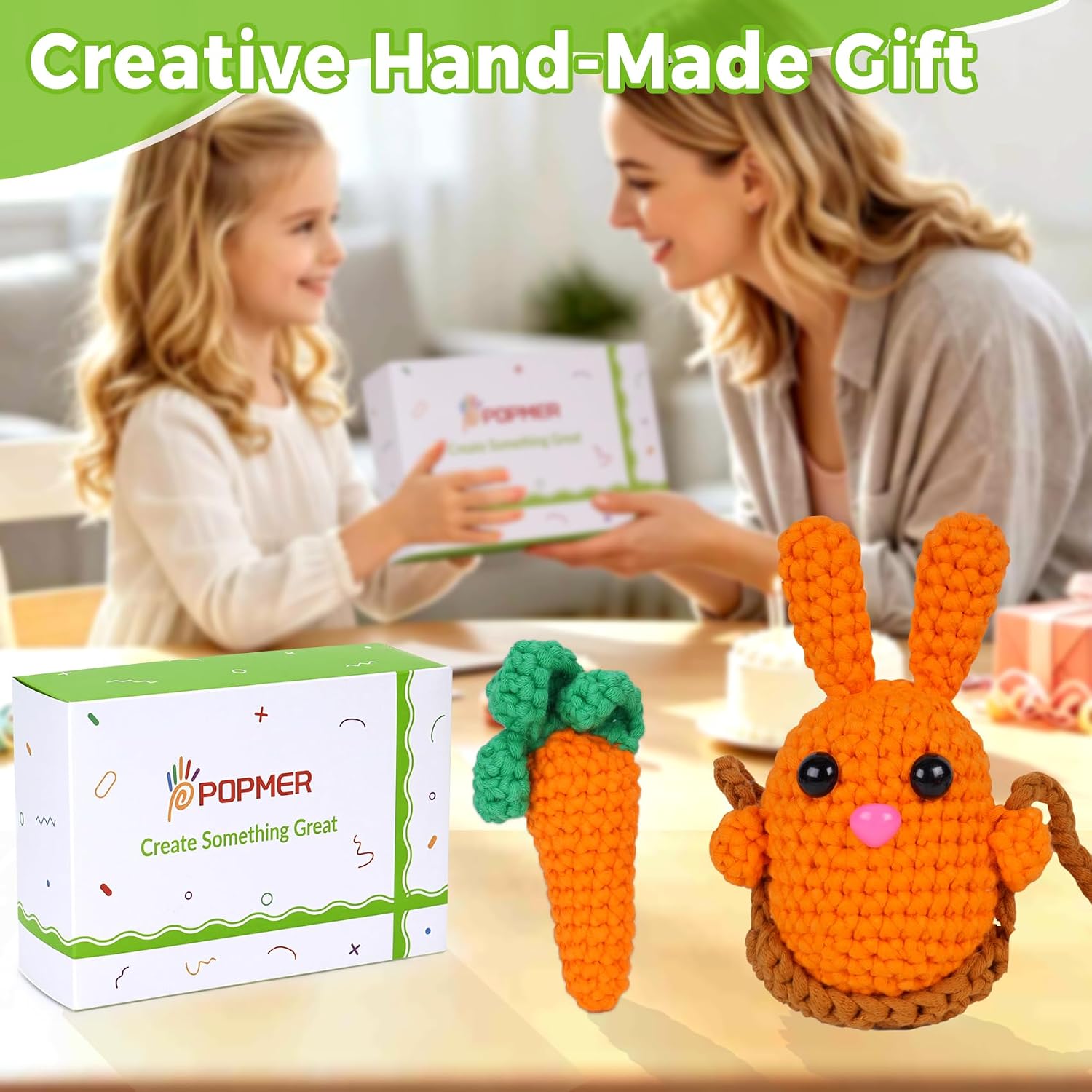 POPMER Crochet Kit for Beginners, Kid Girls & Adult, Gifts for Craft Lovers
