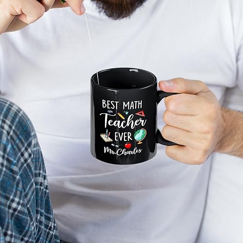 Miniatura 10 de Tazas personalizadas con texto en inglés "Teaching Is A Work Of Heart", taza de té personalizada para profesor de matemáticas, taza de cerámica
