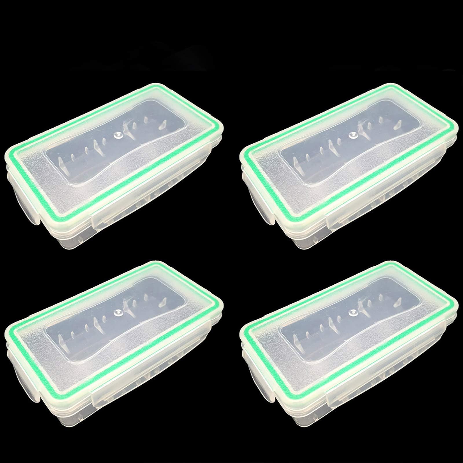 RJWKAZ Battery Box Premium Plastic Waterproof Battery Storage Case Sturdy Box Holder Battery Organizer 18650 Battery Case 16340 Case(4 Pack)