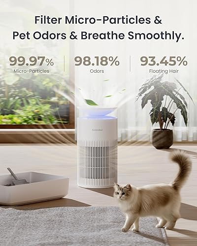 Miniatura 4 de SwitchBot Air Purifier for Home up to 3620 ft, HEPA Air Purifier with Pet Mode, Washable Filter, Aromatherapy, 10 RGB Lights, Cleans Odor Pets Hair