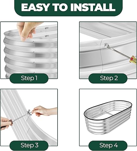 Miniatura 4 de Utopia Home Kit de cama de jardín elevada galvanizada de 4 x 2 x 1 pies, jardinera elevada para exteriores, cama elevada de metal de fácil montaje