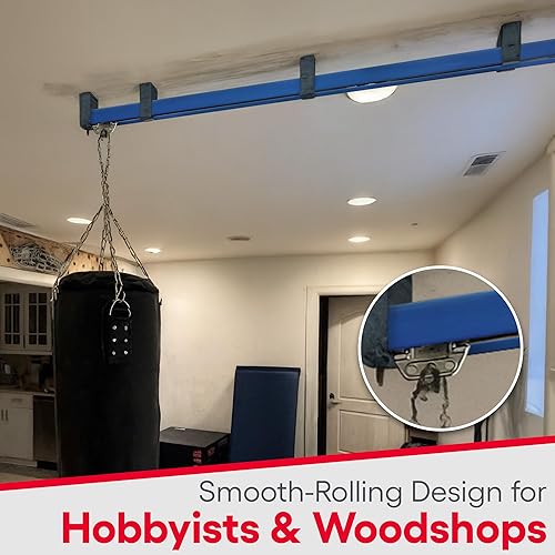 Miniatura 4 de Ultimation Jervis Webb Trolley para sistemas de transportador aéreo Unibilt, pasadores de pista ajustables para polipasto, pórtico, monorraíl o grúa