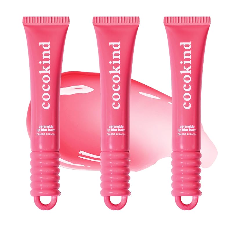 Bálsamo labial Cocokind Ceramide Lip Blur Balm Be Brave Hot Pink, pacote com 3, 10,5 g