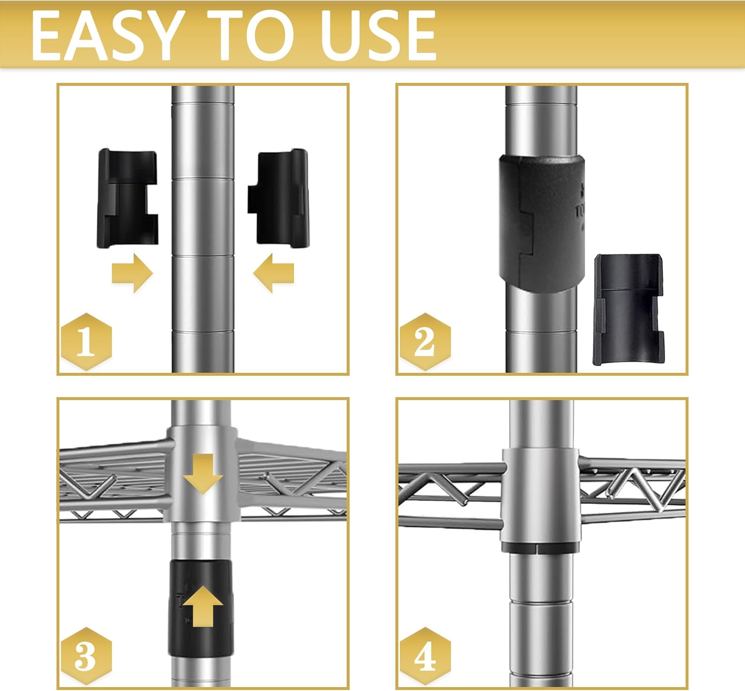 Wire Shelf Clips,26-Pack Wire Shelving Shelf Lock Clips for 1" Post Shelvings,Wire Shelf Storage Rack Adjustable Shelves Replace Clips,13 Pairs of Wire Rack Lock Clip - Image 5