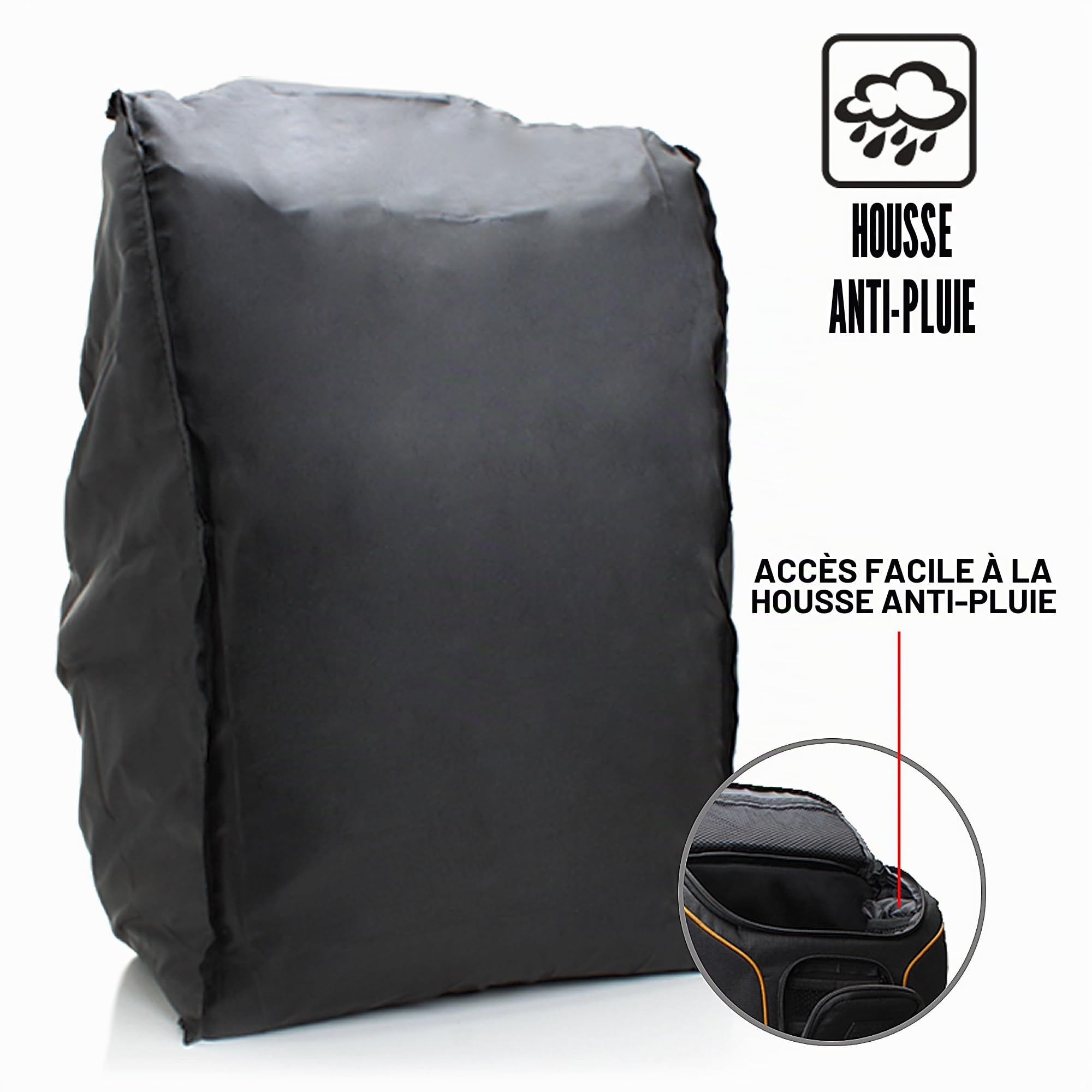 USA Gear Sac à Dos Appareil Photo Réflex Numérique avec Support Trépied, Compartiment Ordinateur Portable et Rangements Accessoires - Sac Photo Compatible avec Canon, Nikon, Pentax et Plus - Orange