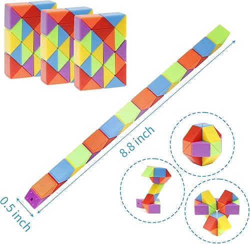 Miniatura 2 de Ganowo 30pcs Party Favors, Fidget Snake Cube Mini Twist Puzzle Party Favors for Kids 4-8-12,Goodies Bag Filler, Stuffer, Prizes, Classroom, Birthday