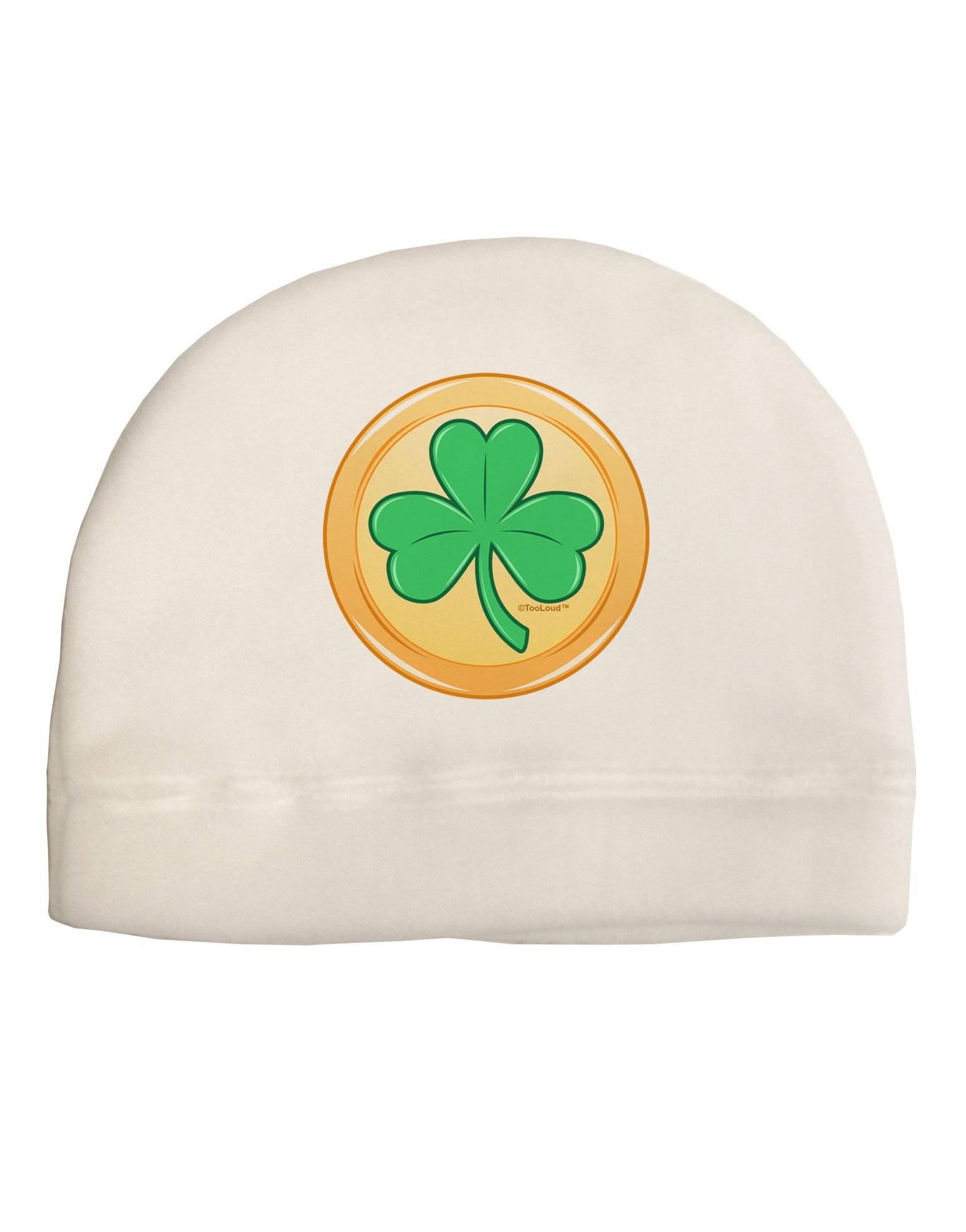 TOOLOUD Shamrock Button Vector Design Child Fleece Beanie Cap Hat White