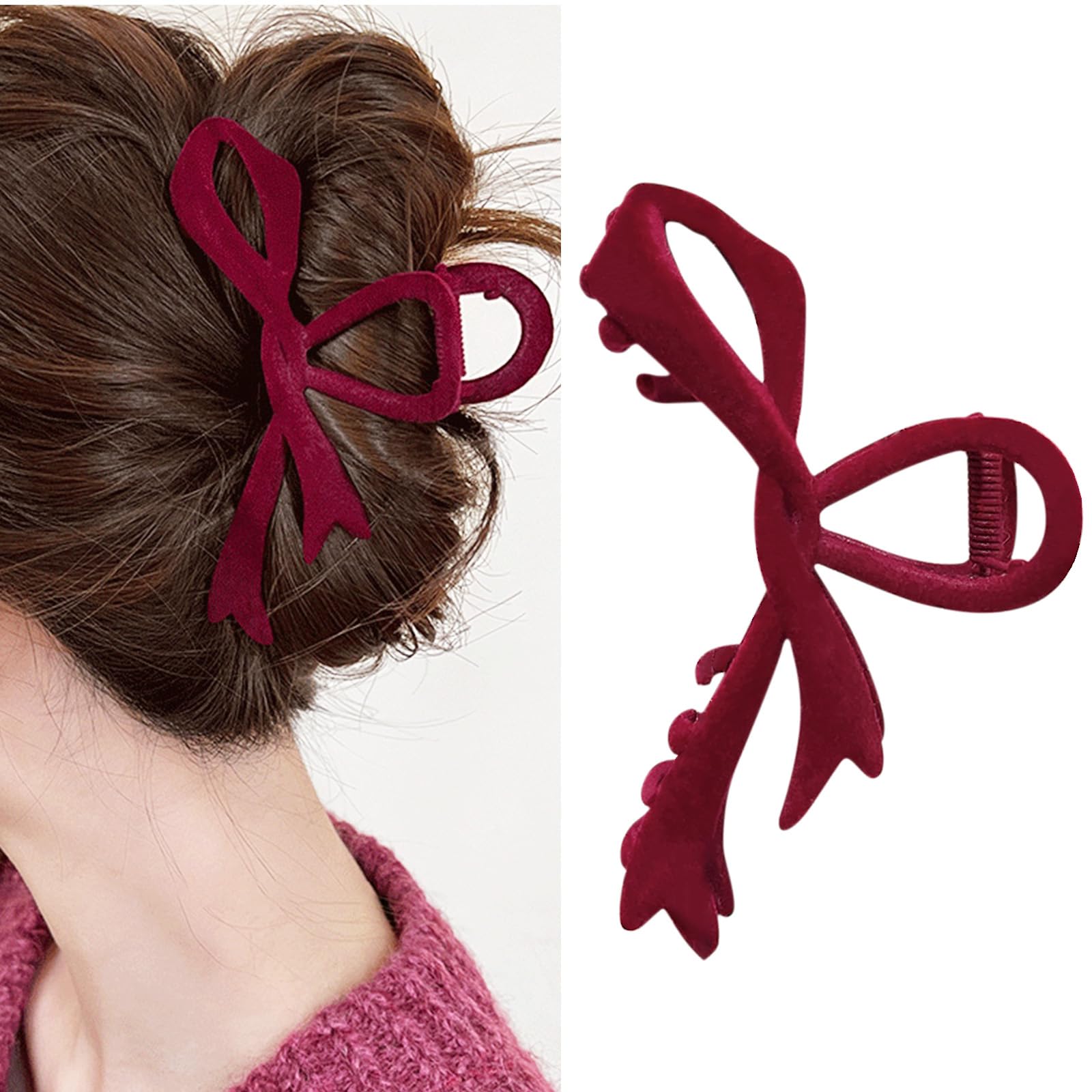 Amazon.com : Red Velvet Hair Claw Clips for Women French Hair