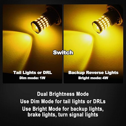 Miniatura 69 de Yorkim Bombilla LED 7440, luces rojas brillantes, bombillas LED T20, 7443 LED, 7441 LED, W21W LED, 7444 bombillas, para luz de marcha atrás/de Rojo