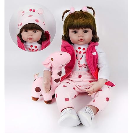 Ziyiui Doll 24 Pouces 60 Cm Realiste Reborn Baby Dolls Real Look Bebe Filles Doux Silicone