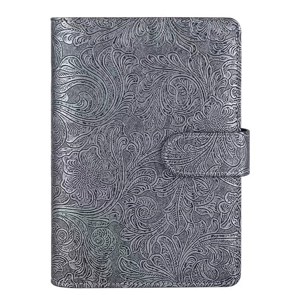 JFDBGU A6 PU. Taccuino Ricaricabile del Raccoglitore del Budget in Pelle for la Carta di riempimento A6, Copertura del pianificatore Personale della Foglia Sciolta con Fibbia Magnetica(C)