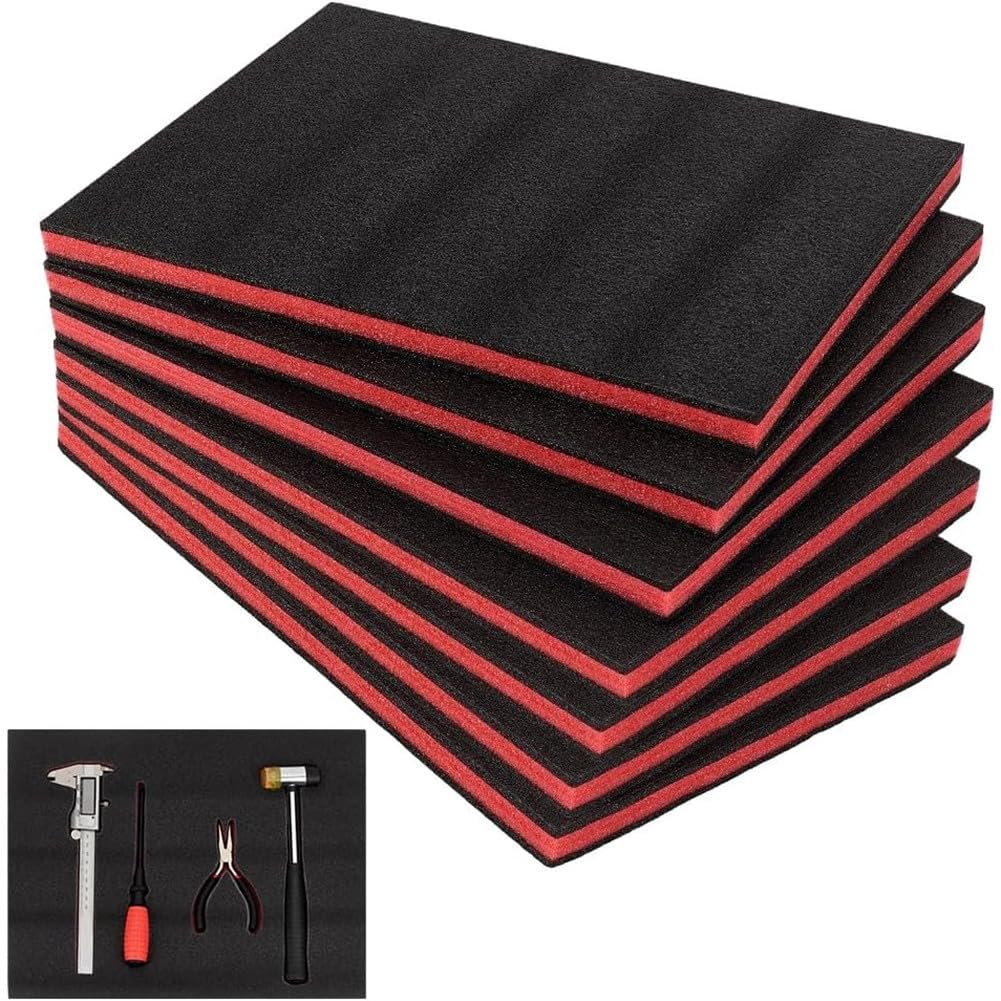 Jnchdghwa As Shown Tool Inserts For Toolbox 15.7X11.8x0.9 Inch Foam 7Pcs Hard Case Drawer Camera Storage Tool Box Shadow Insert