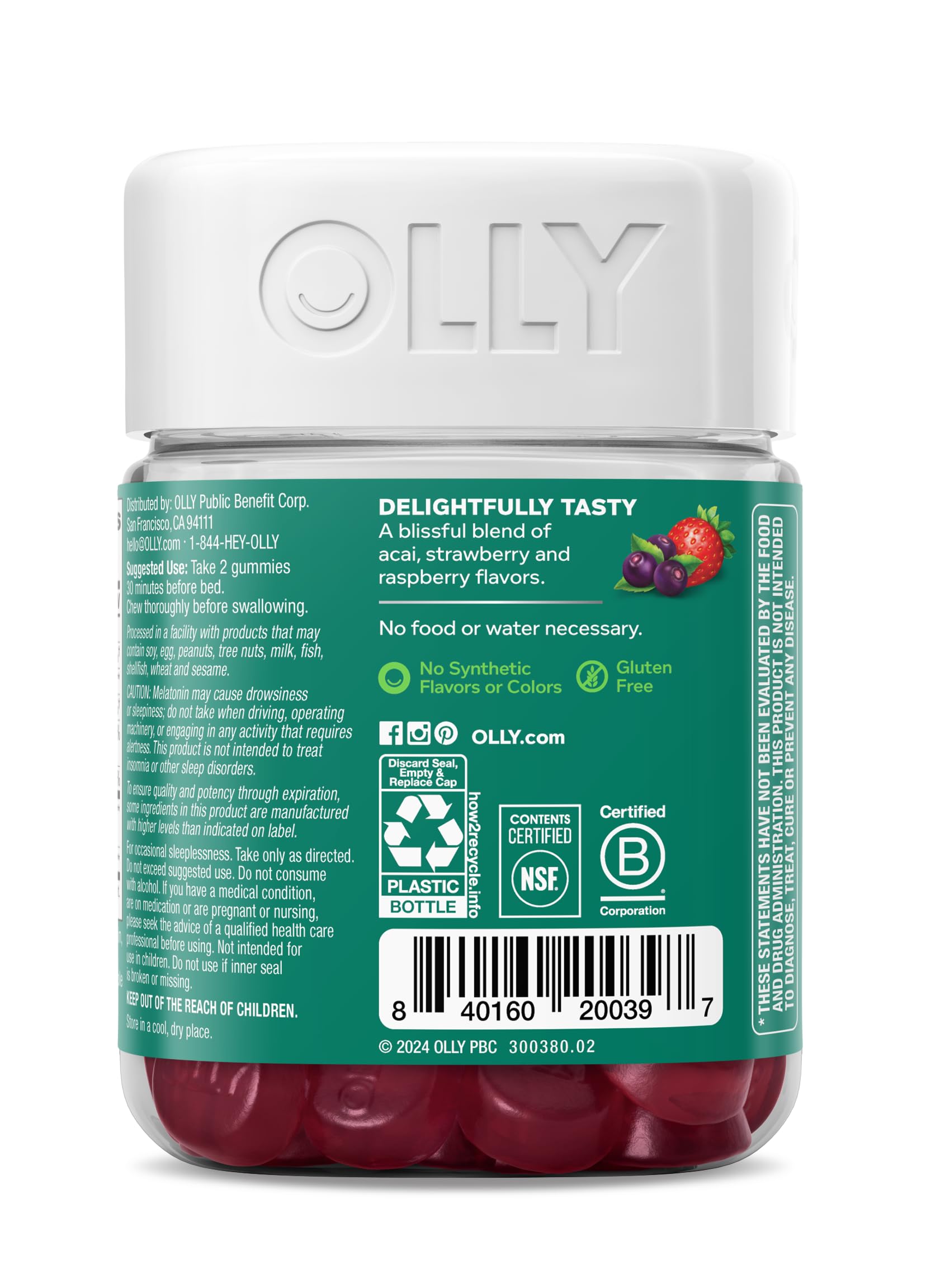 OLLY Muscle Recovery Sleep Gummy Supplement, Tart Cherry - 40 Count — Amazon image 7