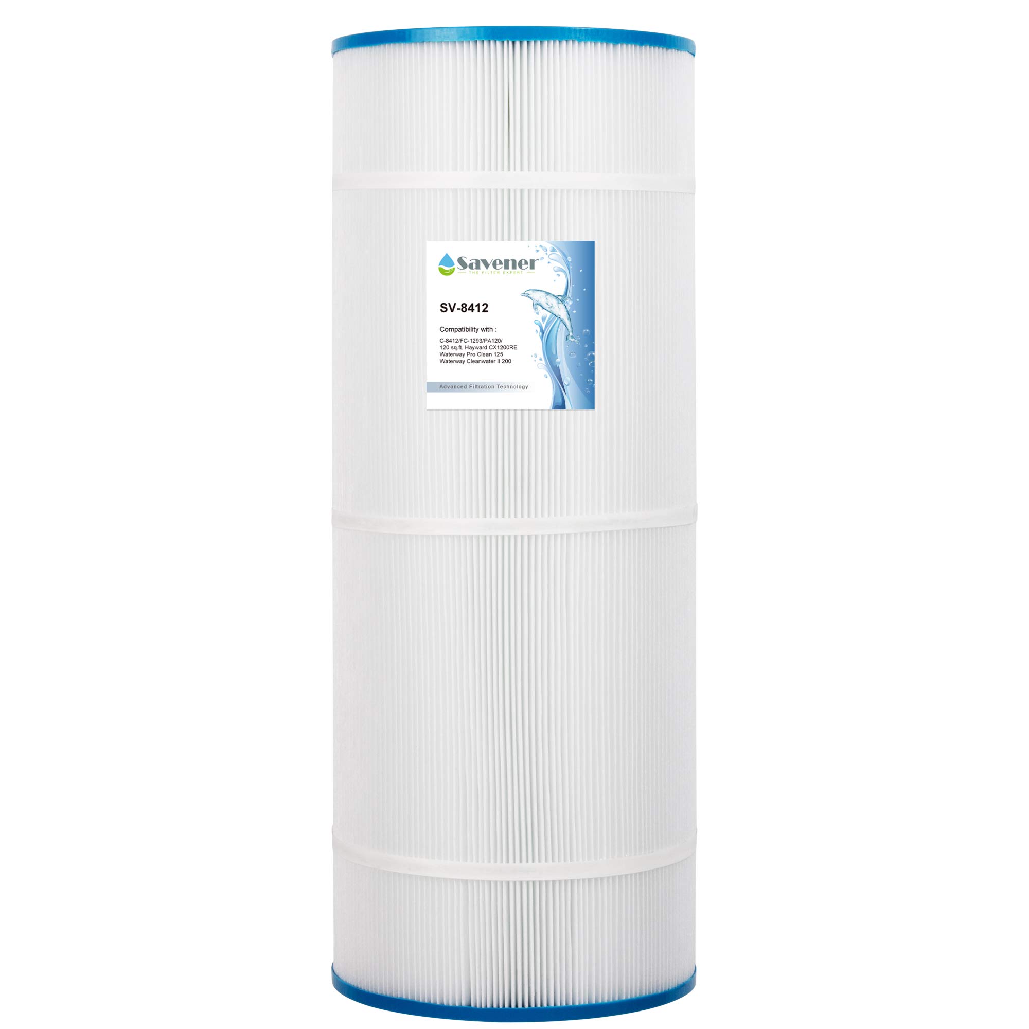 Savener PLF120A Swimming Pool Filter Replaces for Unicel C-8412 120Sq.ft Filbur FC-1293 PA120 CX1200RE C1200 Pro Clean 125 817-0125N Hayward C1200 CX1200RE Darlly 81202 1 Pack