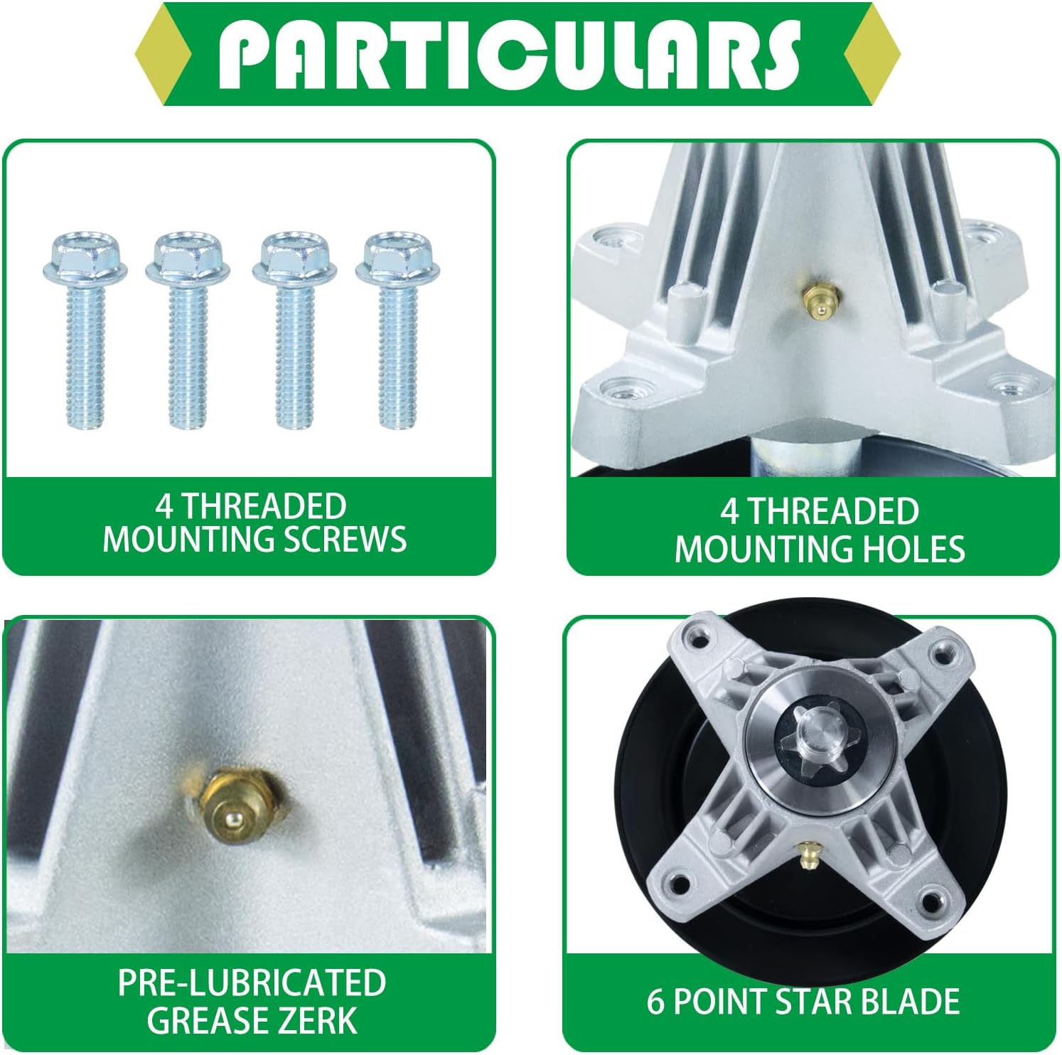 918-04822B Spindle Assembly Kit with with Spindle Reinforcement Ring Replaces 918-04822A Spindle Assembly, 918 04822B 918 04822A 91804822B 618-04822A for Craftsman 42 inch LT2000 LT1500 Decks