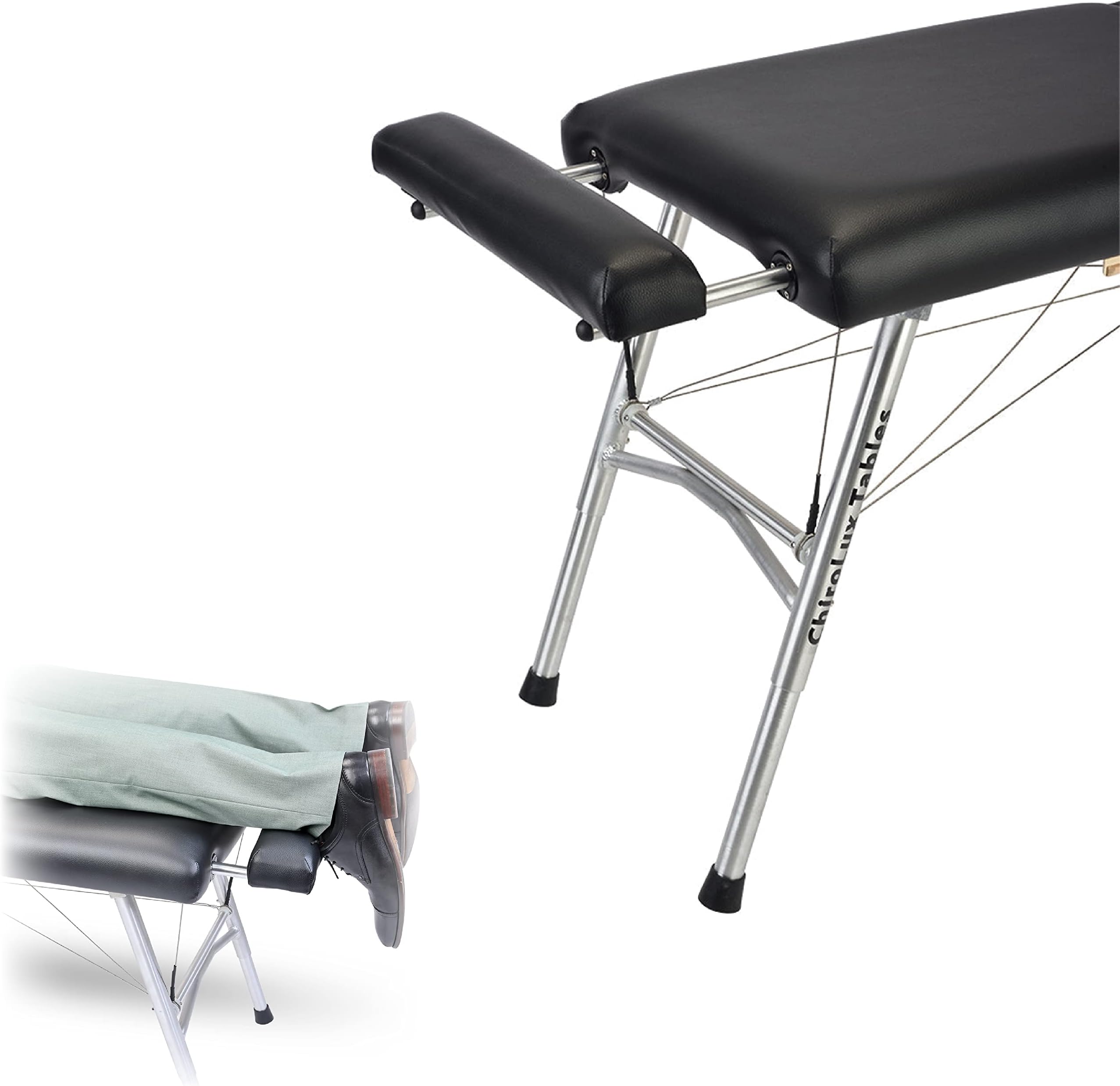 ChiroLux Leg Extension | Compatible with Chiropractic Classic and Plus Tables, Lengthens 8 Inches for Tall Patients, Synthetic Upholstery on Comfortable Density Foam, Foldable for Maximum Portability