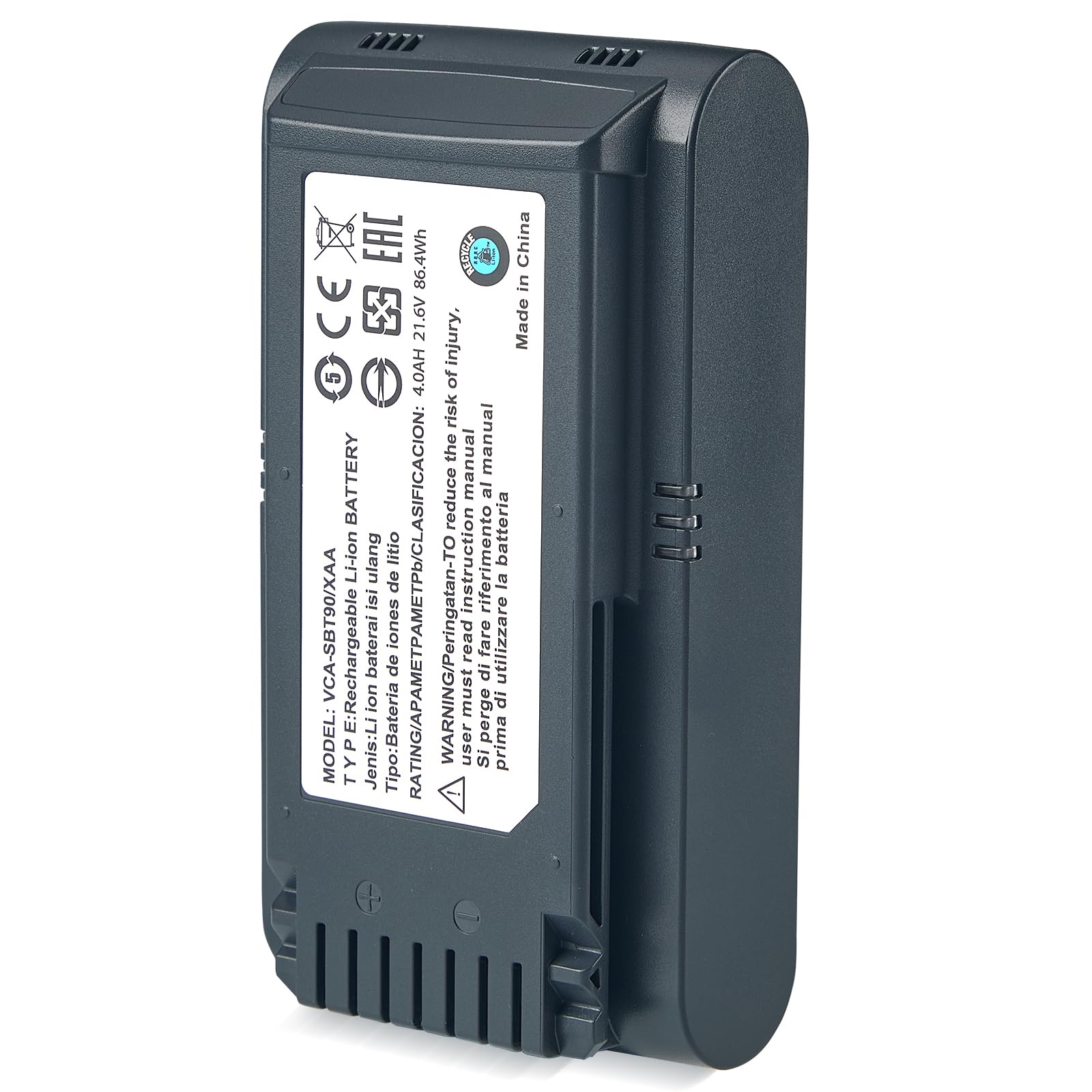 Batería de repuesto de 4,0 Ah para aspiradoras de batería Samsung Jet 60, Jet 70, 75, 75+ y Jet 90/90+, compatible con los modelos VCA-SBTA60, VCA-SBT90 y VCA-SBT90EB