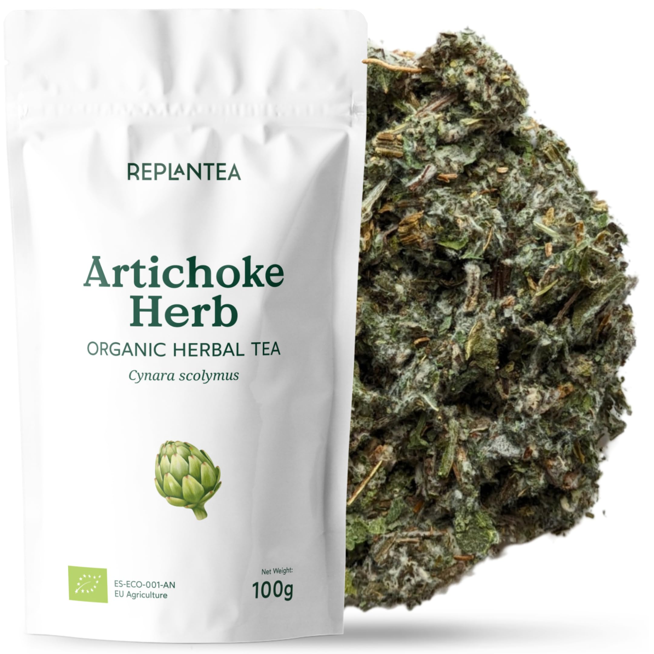 Artichoke Tea Organic 100g (50 Cups) | Organic Artichoke Herb | Loose Leaf Cynara scolymus REPLANTEA