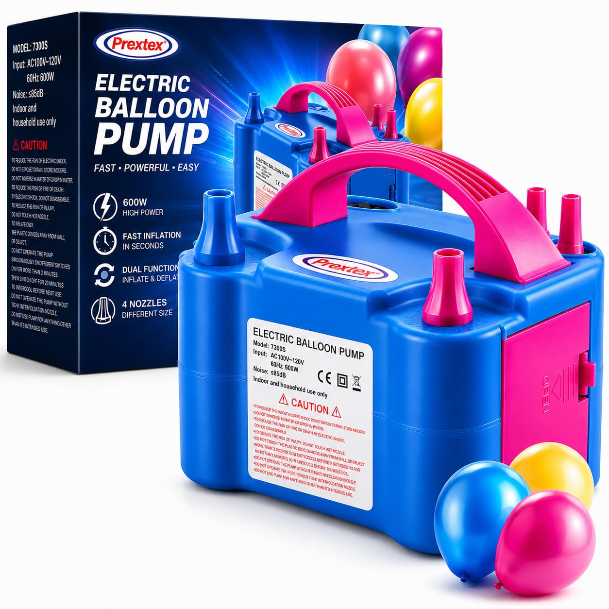 Amazon.com: Prextex Balloons Electric Pump Inflate, Blue 110V 600W