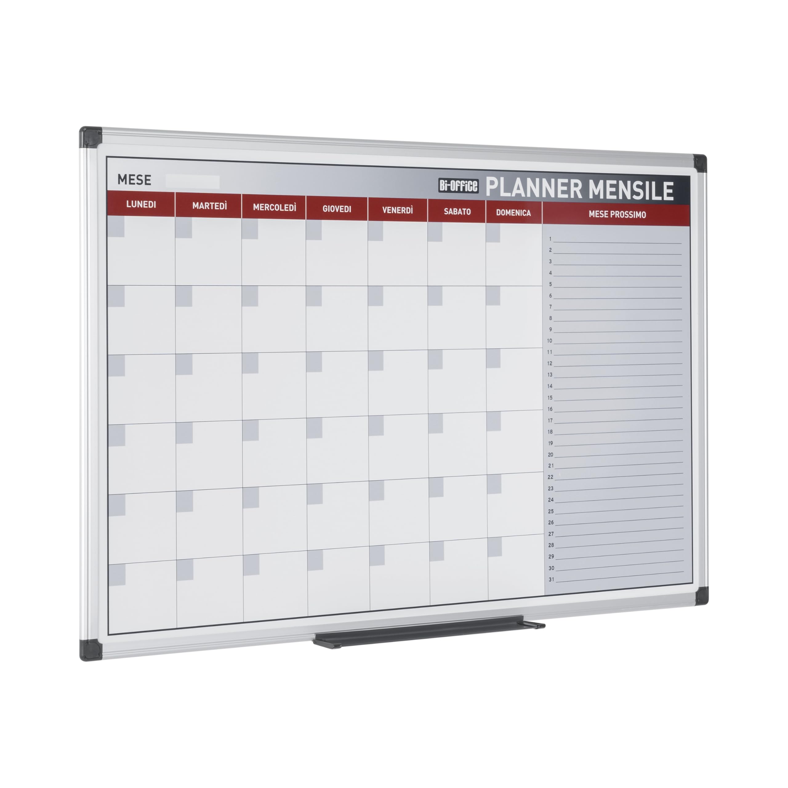 Bi-Office Planning magnétique mensuel, 90 x 60 cm