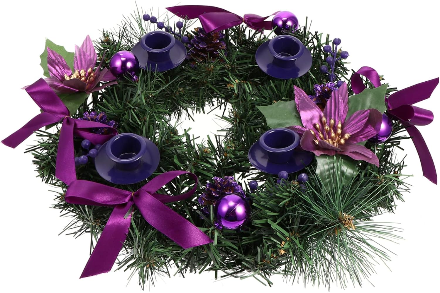 ABOOFAN 1pc Decorative Wreath Candle Holder for Christmas Elegant Retro Design Wreath Candle Stand for Festive Home Decor and Table Centerpieces