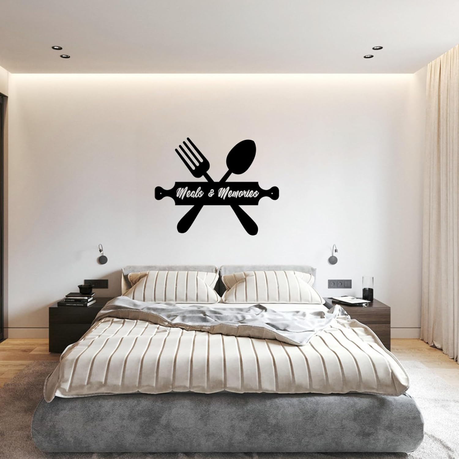 Excmoky Meals and Memories Metal Kitchen Wall Decor, Utensil Wall Decor Modern Rustic Farmhouse Kitchen Wall Art Decoration for Home Kitchen Dining Room Metal Wall Decor