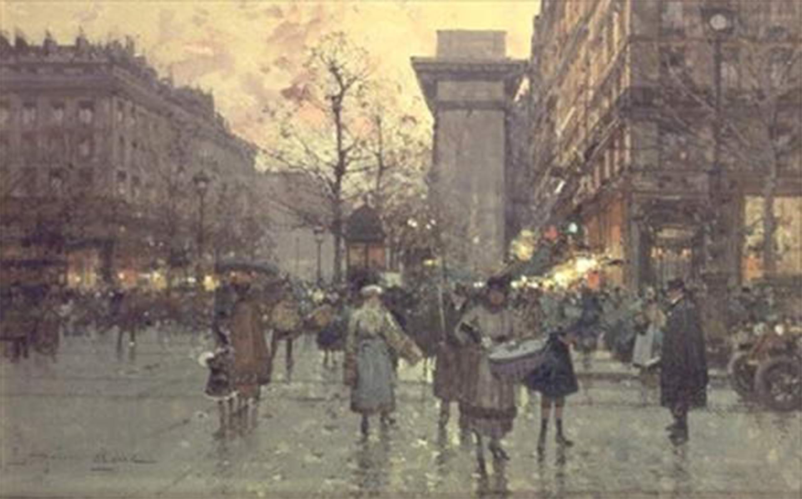 POSTERIIk Famous Animal Posters Vintage Picture Porte St Denis Paris by Eugene Galien Laloue Modern Wall Decor for Home Decor 60x90cm