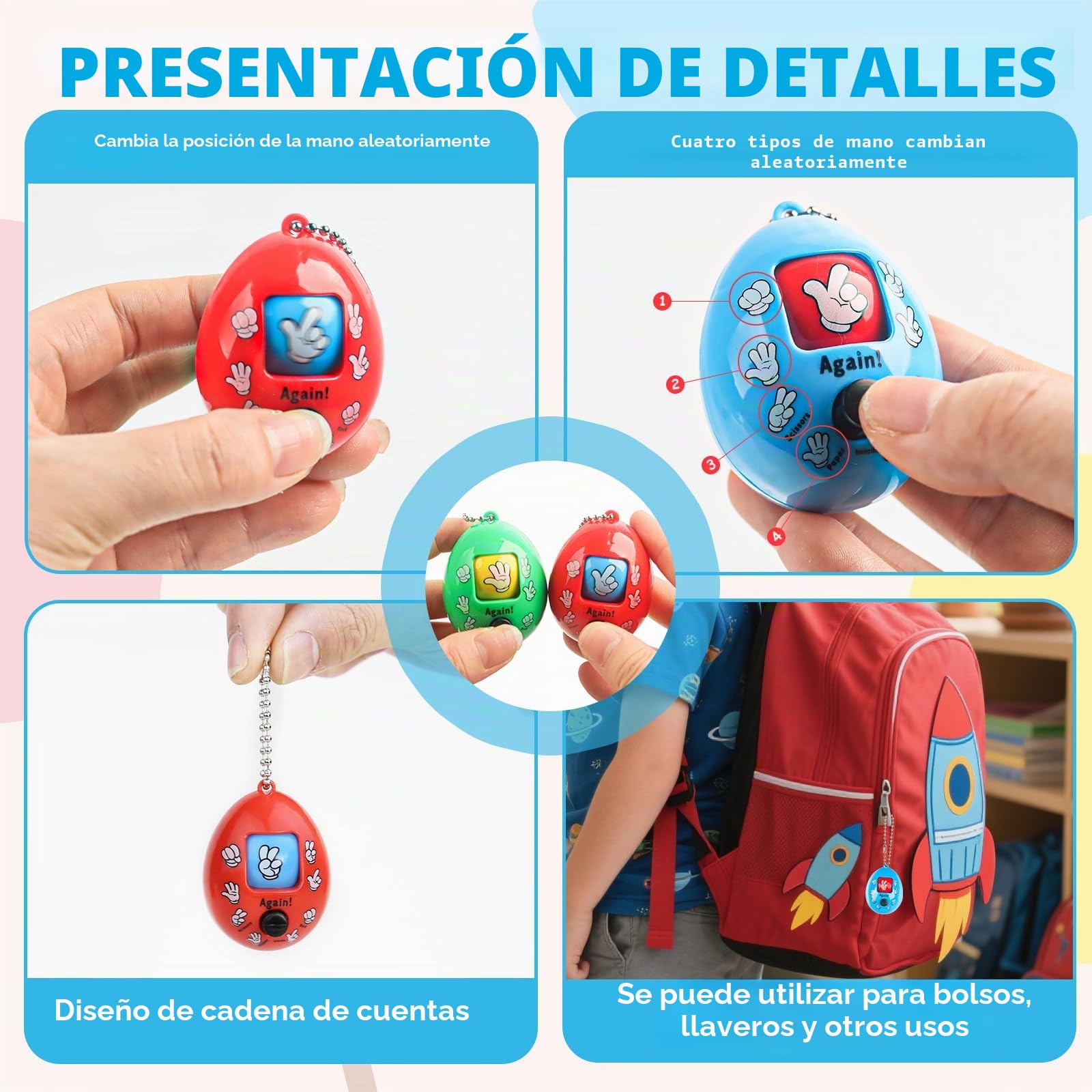 Juego de Tijeras de Papel de Piedra, Regalo de cumpleaños Infantil, Juego de Tijeras, Llavero de Papel de Piedra, Juguete de Huevo, Bolsas de Regalo rellenas para niños y niñas