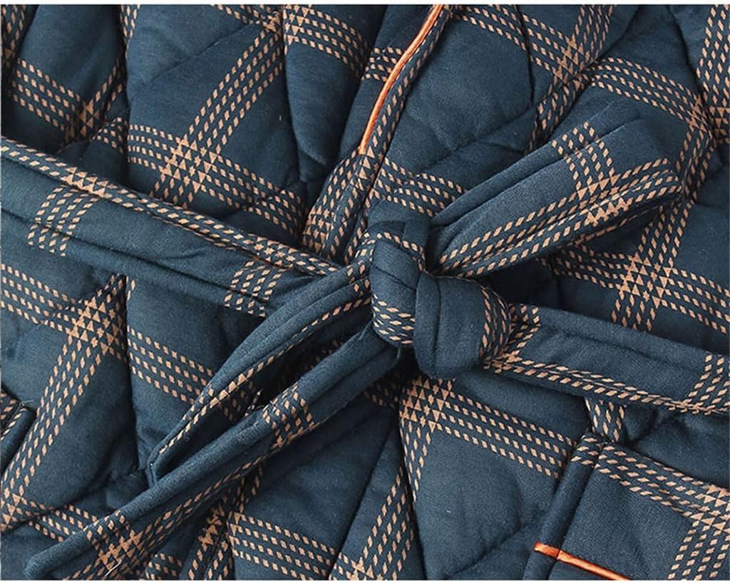 Winter Men's Pajamas Three Ply Thickened Cotton Sandwiched Pajamas Bathrobe Large Size Warm Home Clothes