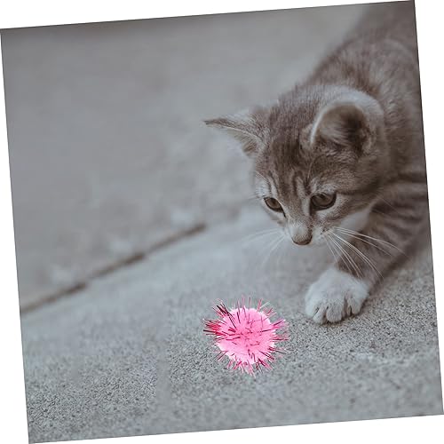 Miniatura 2 de balacoo 100 piezas de Belén juguetes para juguetes de gato, bolas de soplo de gato, bolas de pompón brillante, surtido, pompones pequeños,