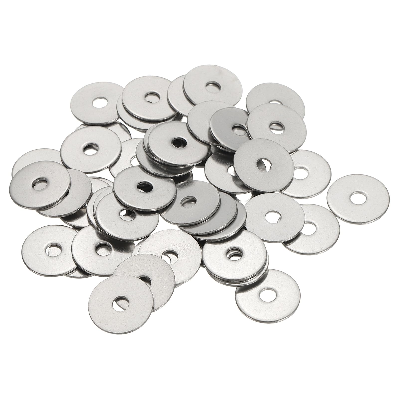 YELARXI Flat Washers, 304 Stainless Steel Hardware Assorted Washer, 18 x 4 x 1 mm Fit for Bolts Screws Industrial Use (50 Pack, Silver)