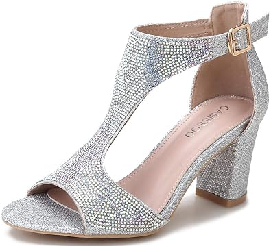 bright heeled sandals