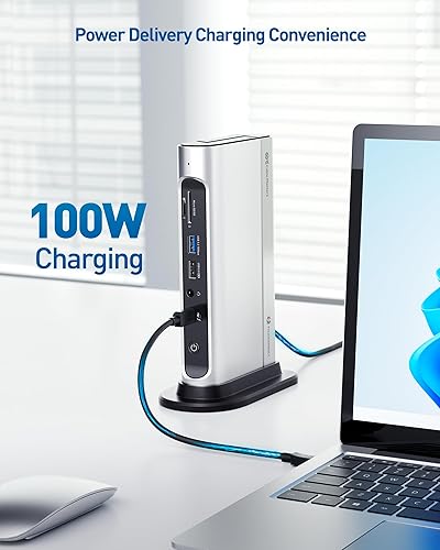 Miniatura 8 de [Certificado Intel] Cable Matters 16 en 1 40Gbps Thunderbolt 4 Dock con Thunderbolt Share - Video 4K Quad (2X DP, 2X HDMI) para Windows, Dual 4K (DP