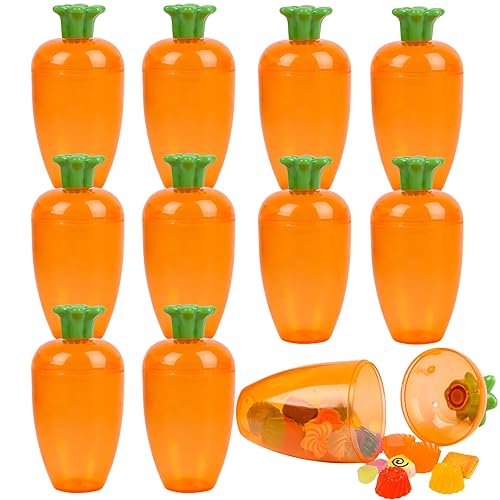 FOIMAS 12pcs Fillable Easter Containers Carrots Shaped Candy Containers for