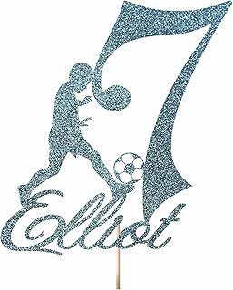 Beaver Fun, Personalized Soccer Player Kid Themed Name & Age Birthday Cake Topper Kid/Child Birthday Cake Topper Custom Football Player Themed Glitter Cake Decoration Create Your Own Customizable Cake Topping