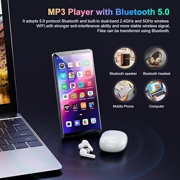 144GB MP3 Player with Bluetooth and WiFi, Android 13.0 System, Bluetooth 5.0, Oilsky Music Player with Spotify,Pandora,Amazon Music, 13PM Camera, 5.5 Touch Screen MP4 MP3 Player with App, Up to 1TB