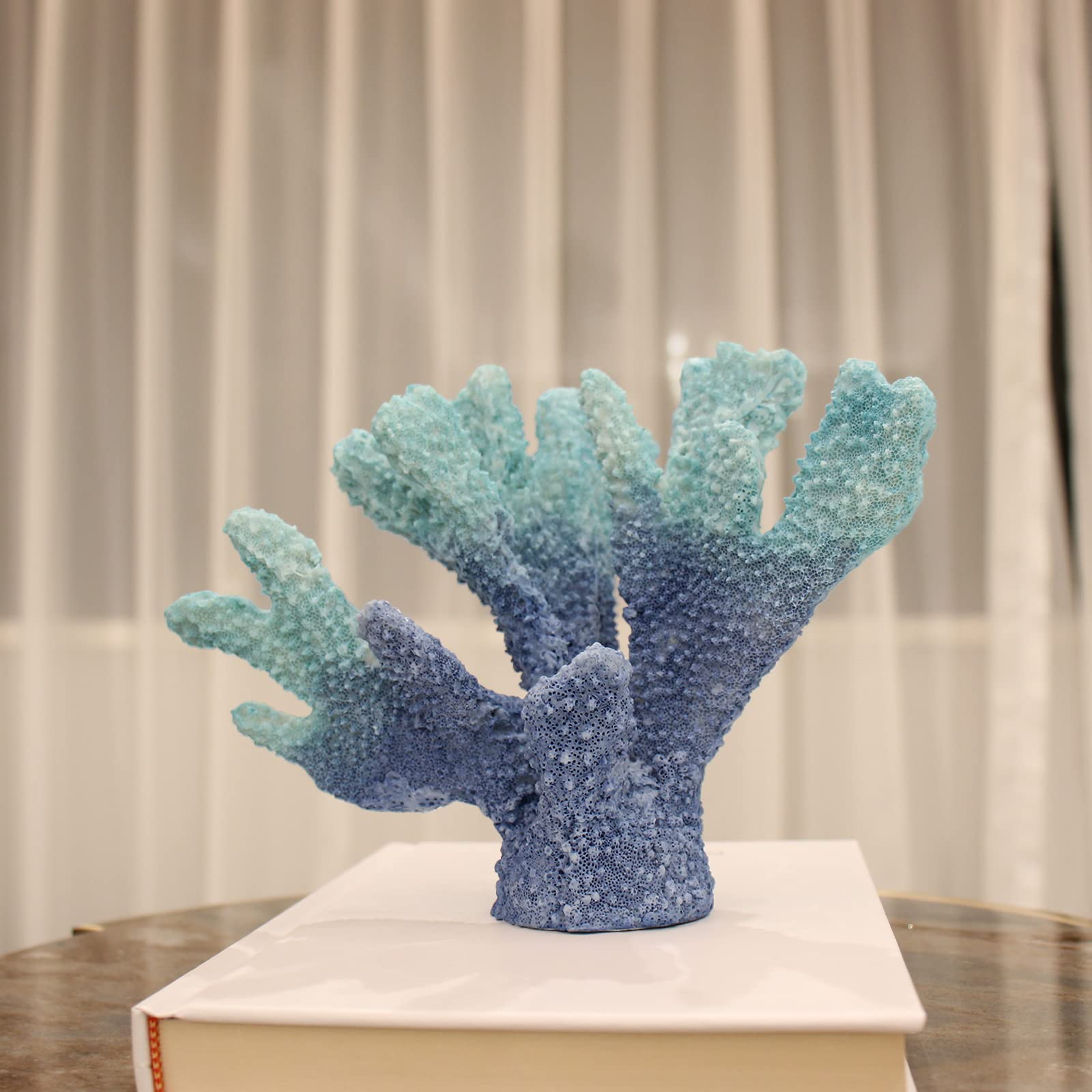 Amazon.co.jp: ALIWINER ブルーコーラル像 樹脂サンゴ 卓上装飾 リアル