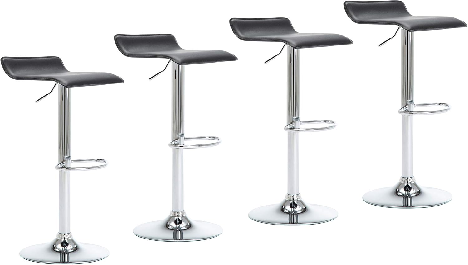 LSSPAID Bar Stools Set of 4, PU Leather Upholstered Bar